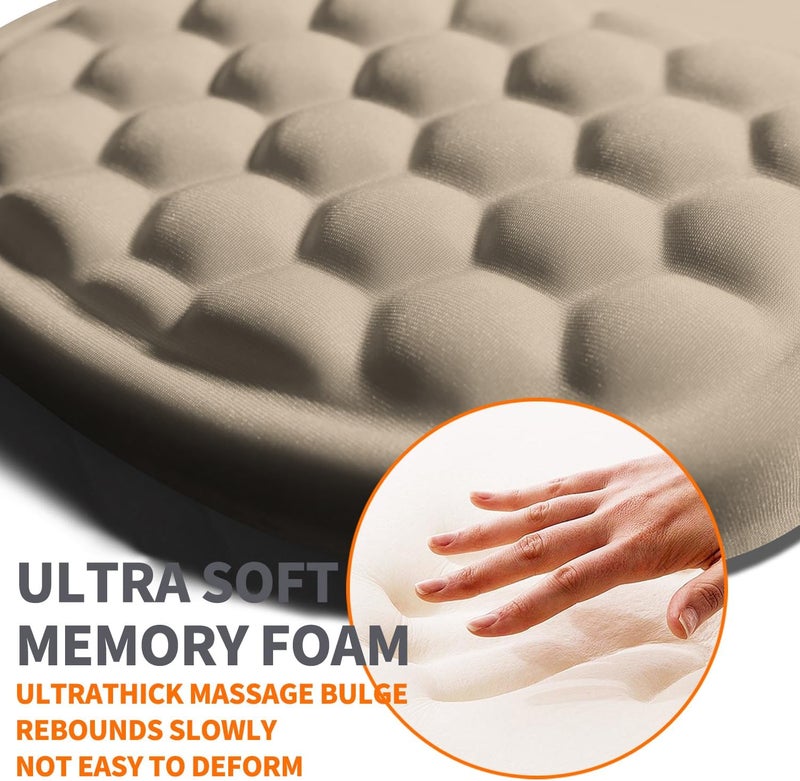 Armanza Ergonomic Joint Wrist Support Mouse Pad with Memory Foam Cushion Massage Bump, Carpal Tunnel Pain Relief Mousepad Slope Design for Wrist Rest, 11.8x7.9 in, Apricot - Image 3